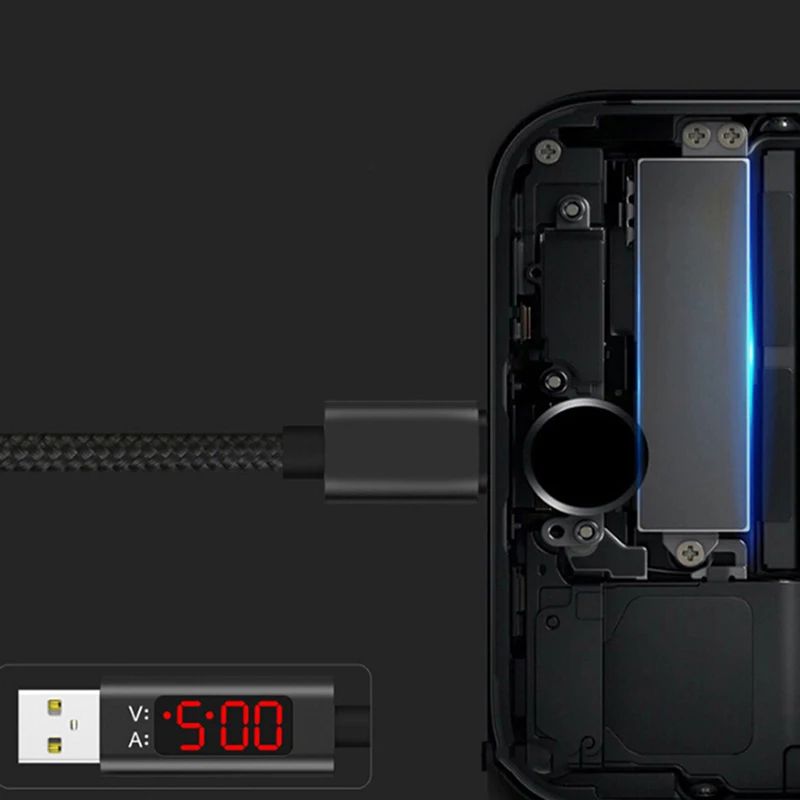 3A QC 3 0 микро USB кабель зарядное устройство дисплей кабели + Тип C 8 Pin для передачи