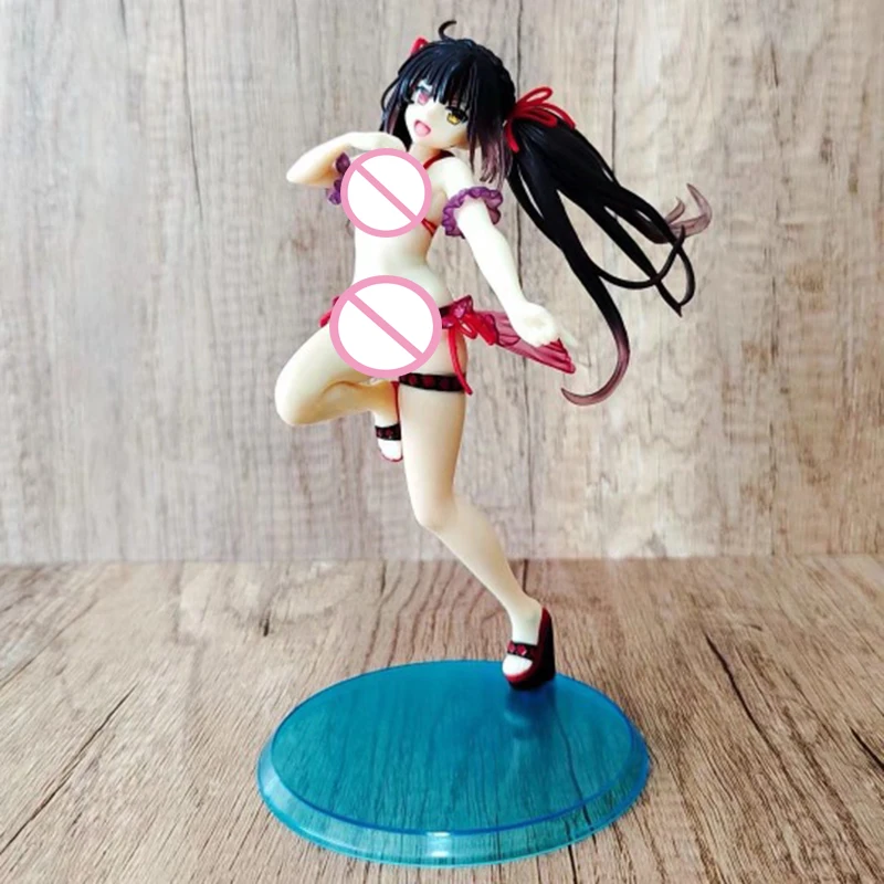 

DATE A LIVE 2 Tokisaki Kurumi Action Figures Anime Summer Swimsuit Standing Posture PVC 20cm Collectible Model Toys for Gifts
