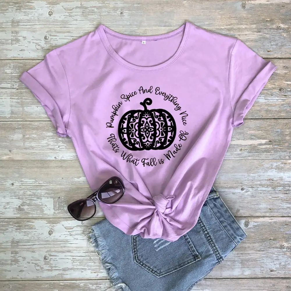 Осень тыквенный футболка с мотивом Дня благодарения 100% хлопковая со смешным