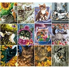 Картина AZQSD по номерам, кошка, ручная роспись, рисование, ремесло, сделай сам, подарок 40x50 см, картины по номерам, животное, украшение для дома