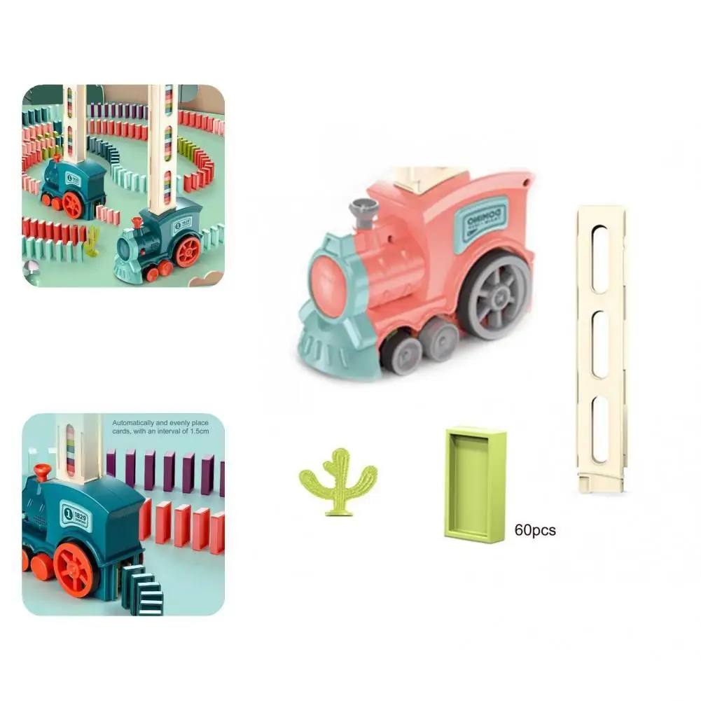 

Anti-crack Lovely Kids Electric Domino Train Car Set Reliable Domino Train Car Puzzle for Kids