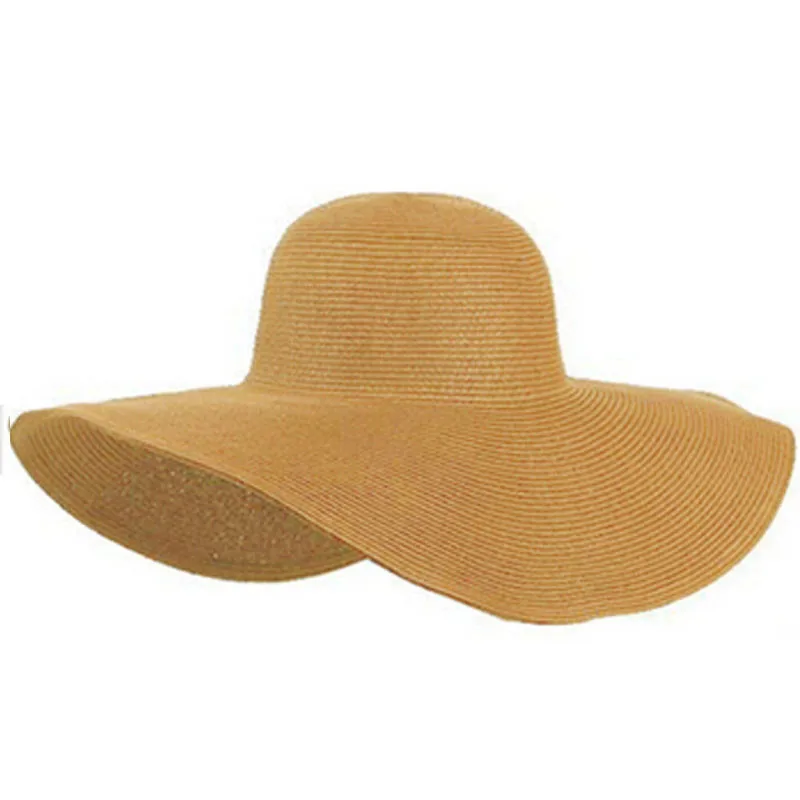 

Summer Women Foldable Wide Large Brim Floppy Beach Hat Sun Straw Hat Ki