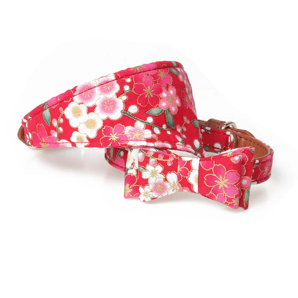 Питомцы Щенок Ошейник для кошек цветочный принт бант маленькие собаки