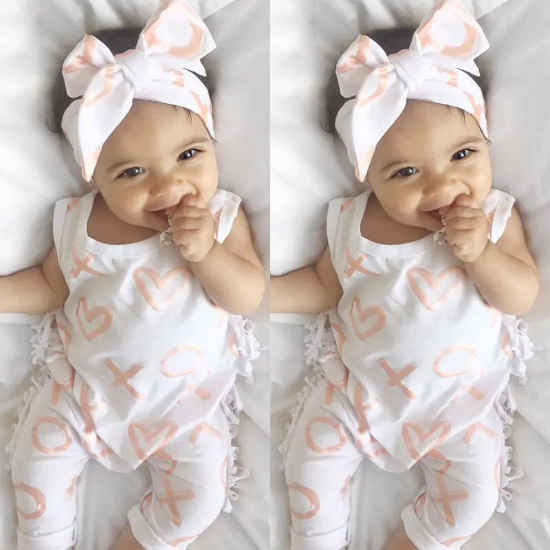 Комплект из 2 предметов Летний милый комбинезон для малышей без рукавов