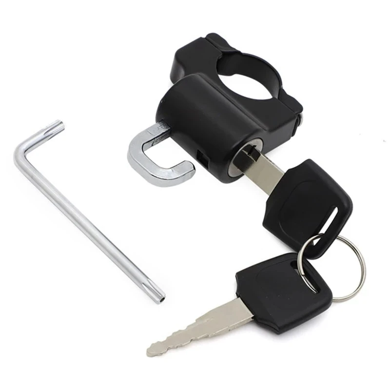 

Universal Motorcycle Helmet Lock Motorbike Hanging Hook Keys Set Aluminum Compatible with 7/8Inch 22mm Handlebar Tubing