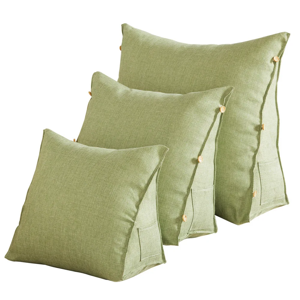 Декоративные подушки из хлопка с большой спинкой сплошной цвет прикроватная