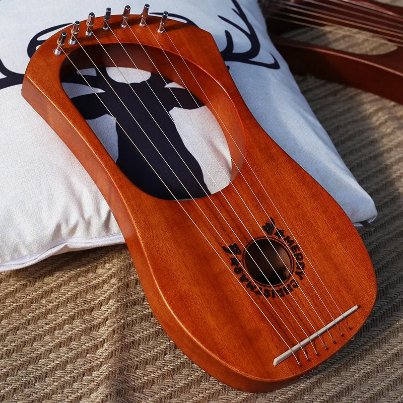 Lyre Harp 7 металлическая струна Heptachord красное дерево Lye с ключом для настройки