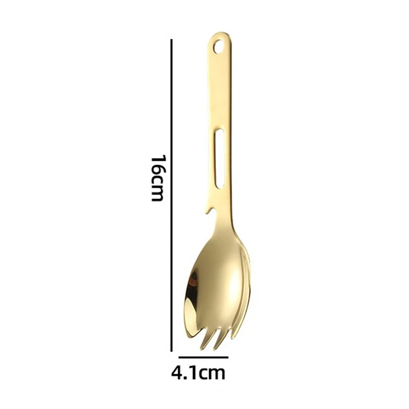 

Camping Fork Spoon Multi-function 304 Stainless Steel Cutlery Spoon Fork Outdoor Cooking Camping Equipment Hiking Cooking 1pc