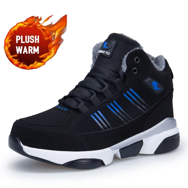 

2021 New Winter Comfortable Sneakers Men's Fashion Sneakers Outdoor Keep Warm Shoes For Men Warm Snow Shoes Footwear Waterproof