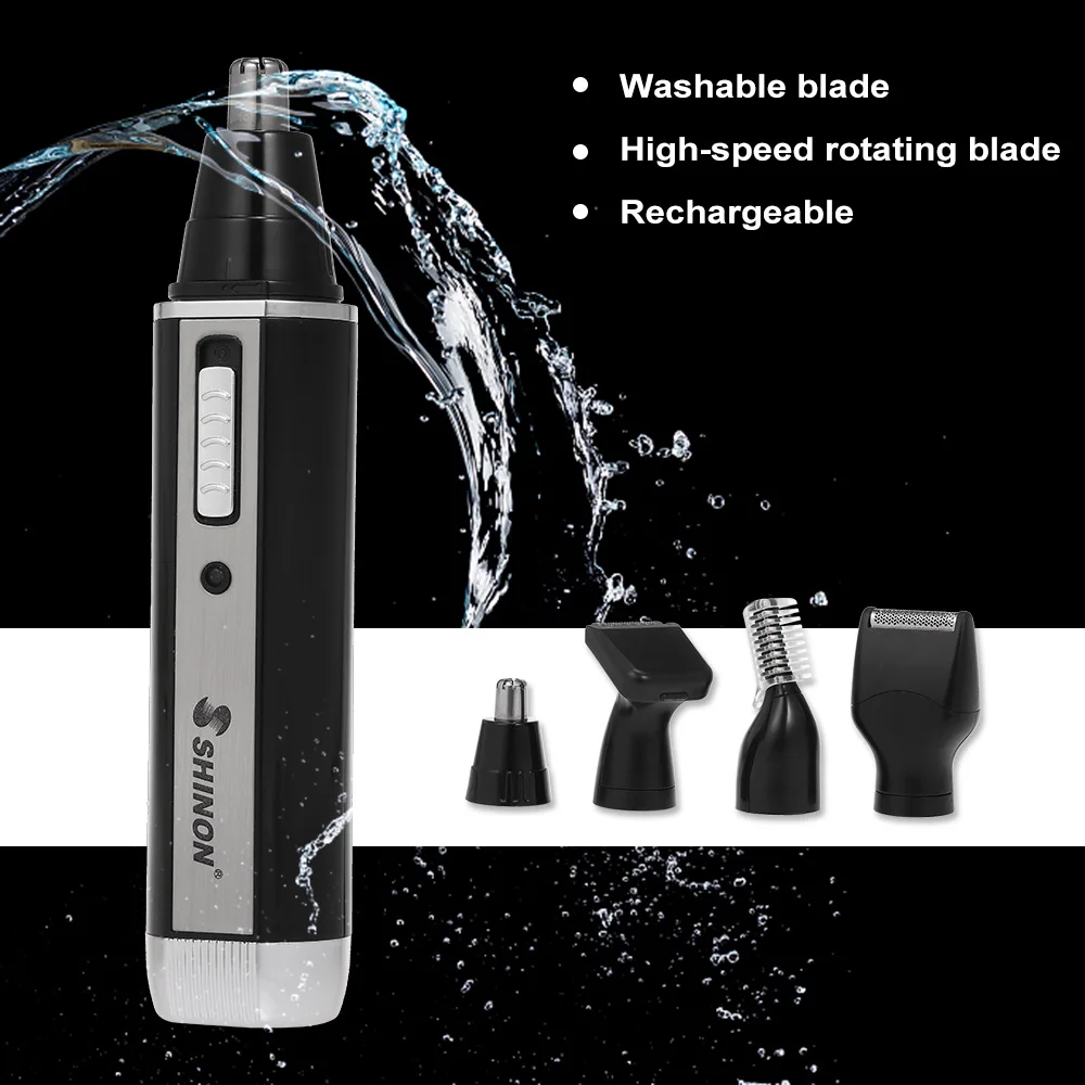 SHINON 4 in 1 Nose Hair Beard Eyebrow Rechargeable Electric Trimmer Shaver Clipper | Красота и здоровье