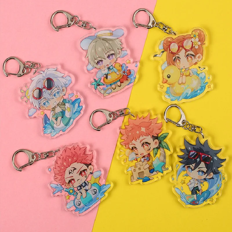 

Hot Anime Jujutsu Kaisen Gojo Satoru Keychains Yuji Itadori Megumi Fushiguro Nobara Kugisaki Acrylic Double Sided Key Ring Gift