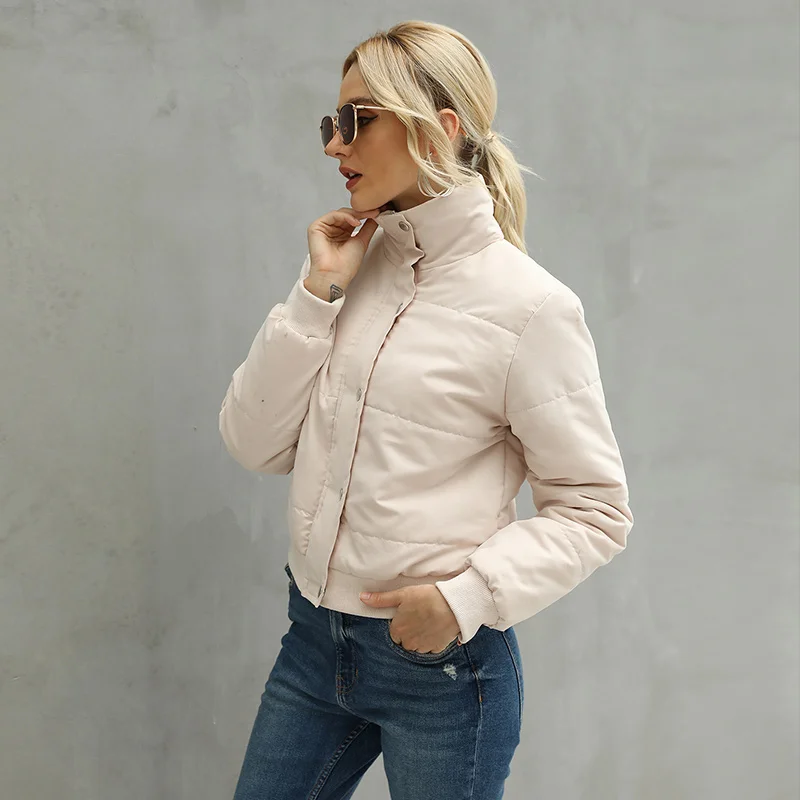 

New Winter Long Sleeve Cotton Down Jacket Women Fashion Ultra-short Coat Abrigos Y Chaquetas De Invierno Para Mujer A83