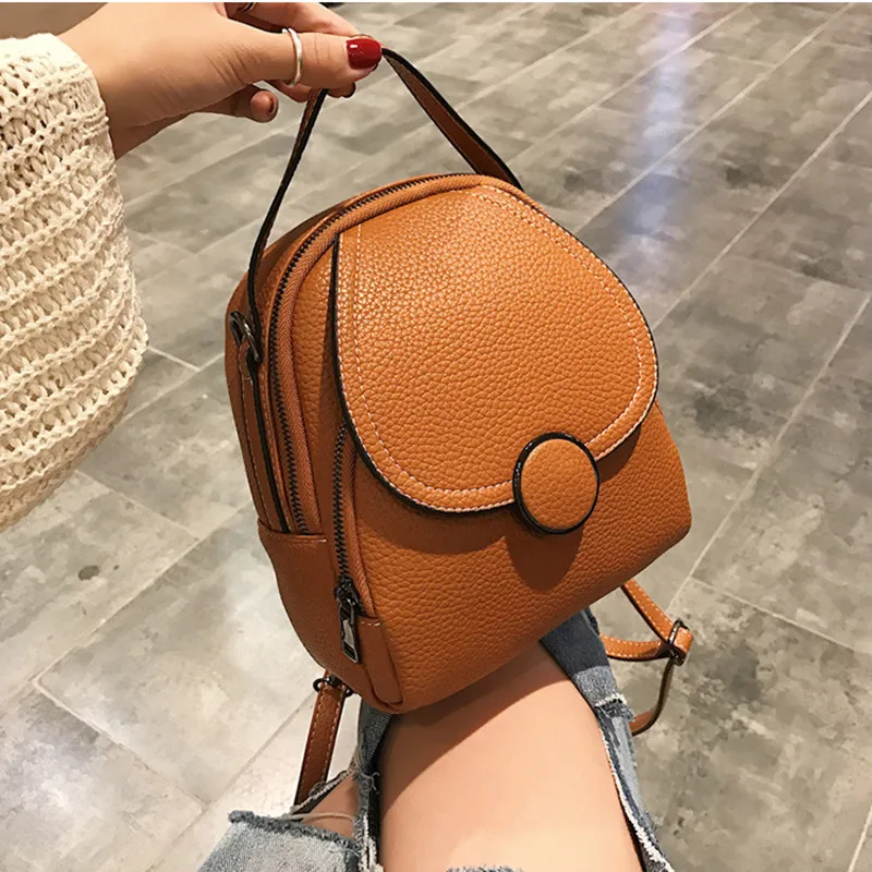 2020 Fashion Designer Women Leather Backpack Mini Soft Touch Multi-Function Small Backpack Female Ladies Shoulder Bag Girl Purse
