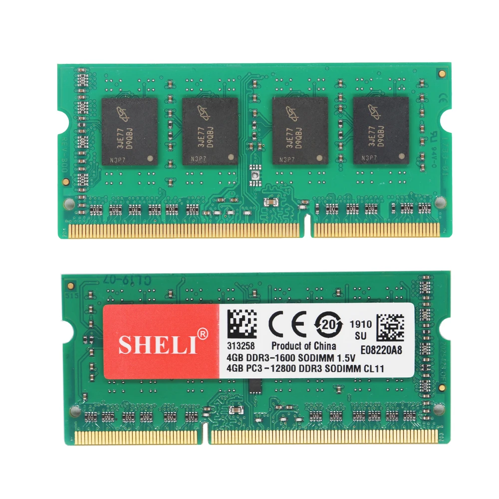 SHELI 4GB 1RX8 DDR3 12800 PC3 1600Mhz 1 5 V SODIMM RAM память ноутбука|Оперативная память| |