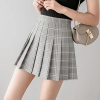 skirt 2021 new fashion high waist jk plaid skirt female pleated skirt summer black short skirt a line skirt