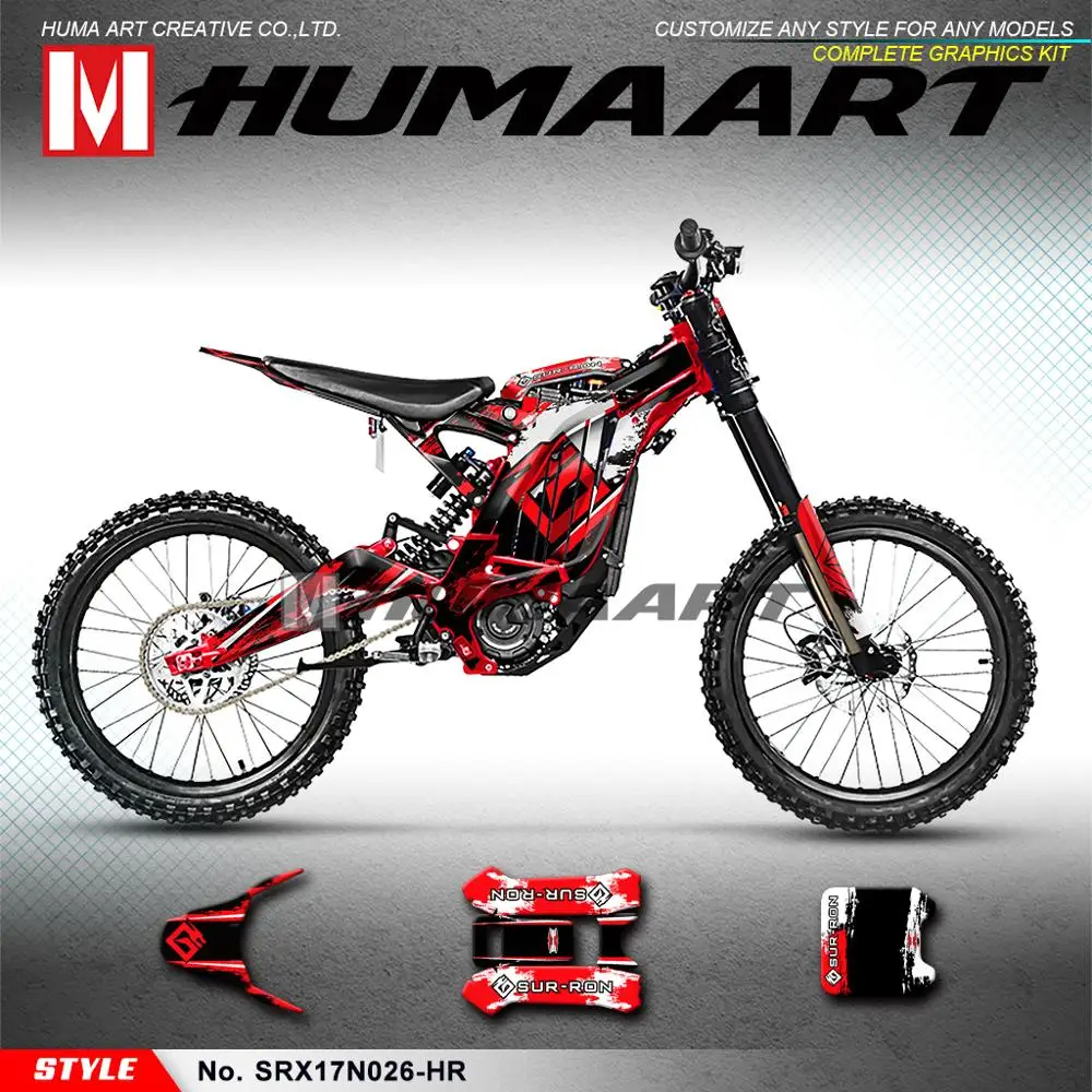 

HUMAART Personalized Stickers Vinyl Wraps for Sur-Ron Light Bee X/S Electric Bike, Red (Style NO. SRX17N026-HR)