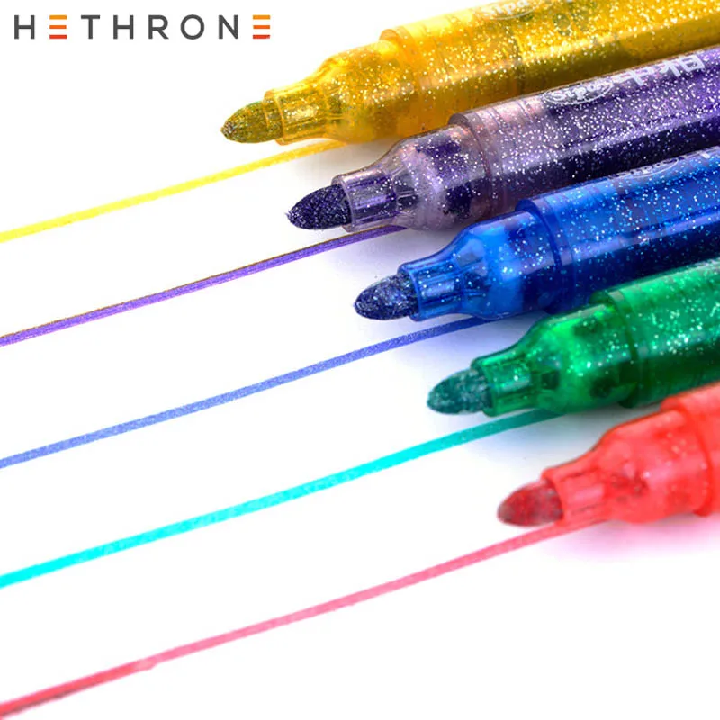 5 шт. Корейская блестящая ручка граффити на водной основе|Фломастеры| |