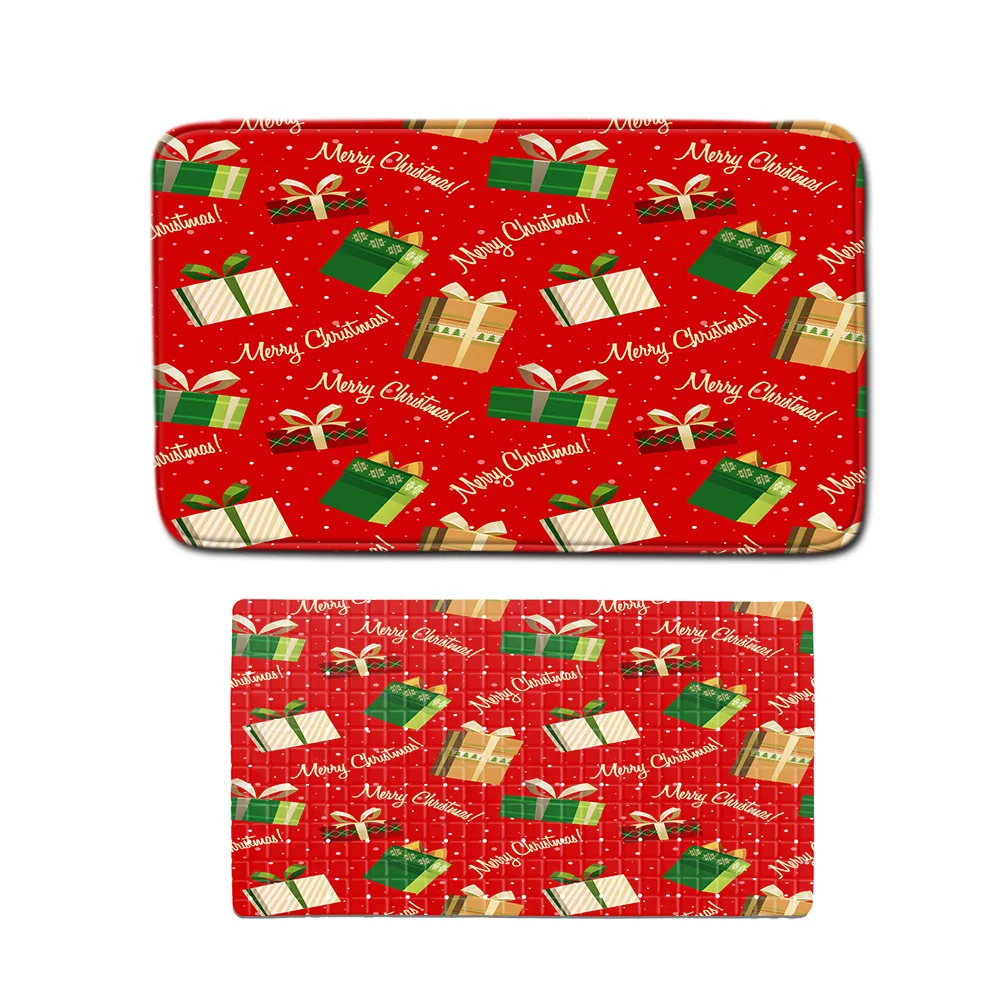 

Набор ковриков для ванной с рождественским рисунком, современный домашний экологически чистый коврик из ПВХ на присоске, нескользящий ковр...