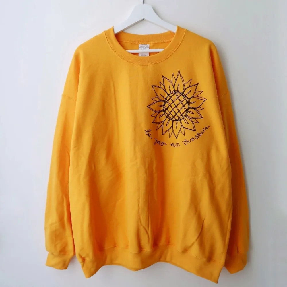 Свитер с надписью You Are My Sunshine женская одежда принтом в виде подсолнуха уличная