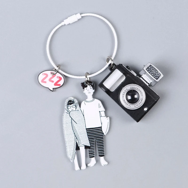 Couple Cute Creative Acrylic Keychain Funny Cartoon Interaction Key Chain Keyring Bag Pendant Accessories Dropship New | Украшения и