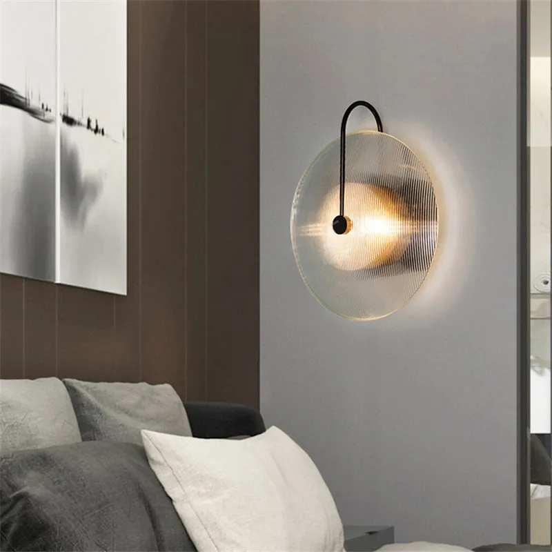 Goedkoop Moderne Creatieve Decor Wandlampen Black Metal Glazen Wand Lamp Voor Bar Foyer Woonkamer Nachtkastje Slaapkamer Muur Verlichting WA178