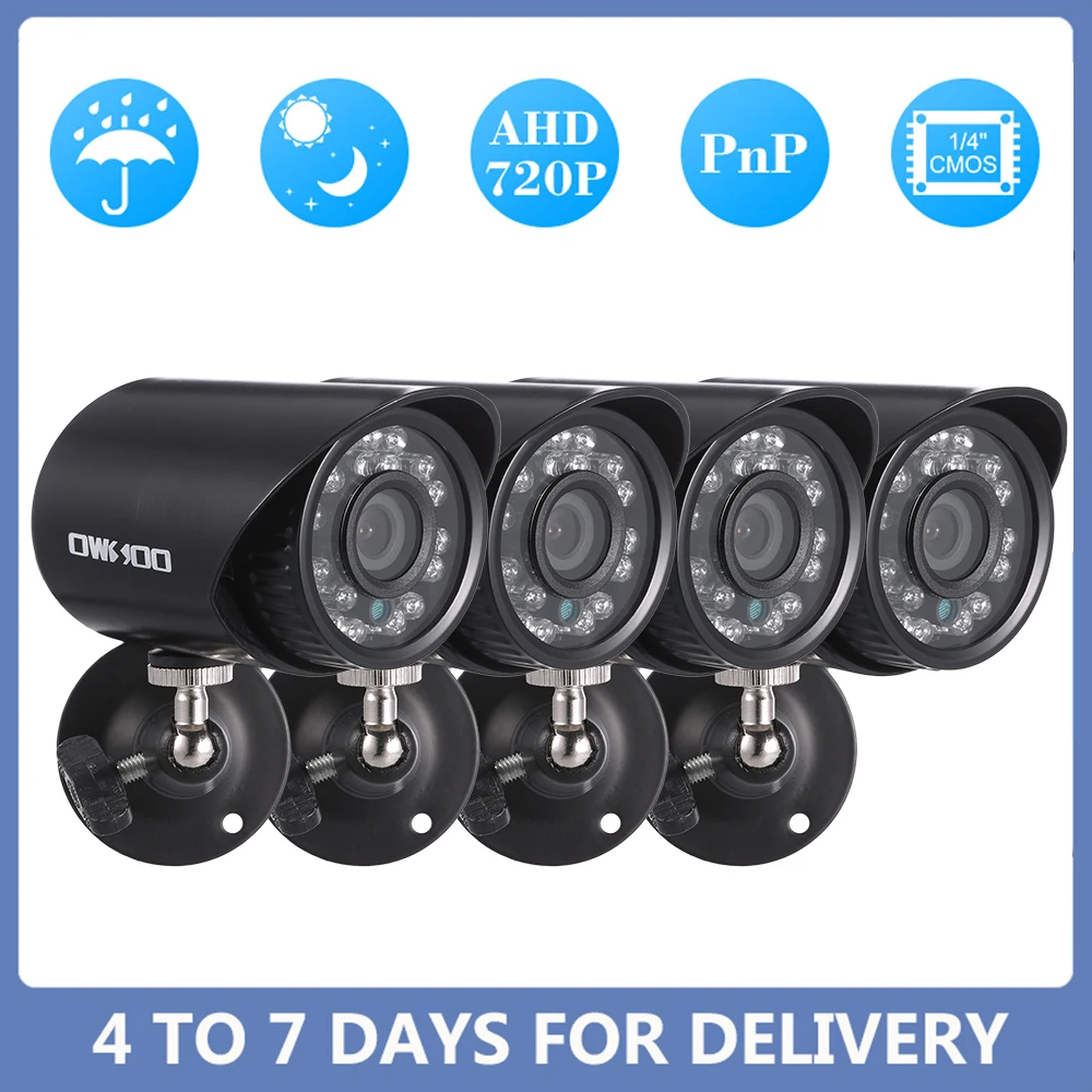 OWSOO 4CH 720P комплект видеонаблюдения камера Система для дома уличная CCTV система