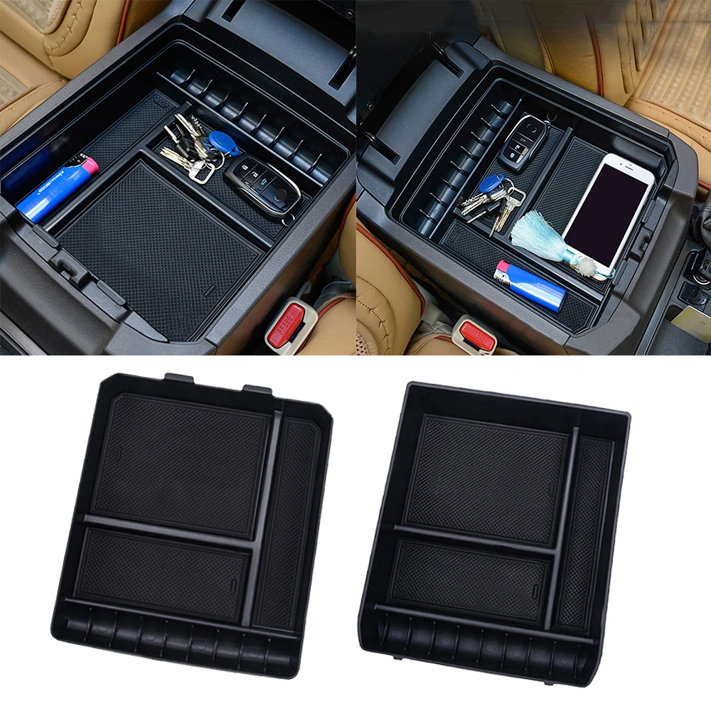 

Black ABS Car Central Armrest Console Storage Box For Toyota Land Cruiser Prado 120 FJ120 FJ 120 FJ150 150 2003-2019