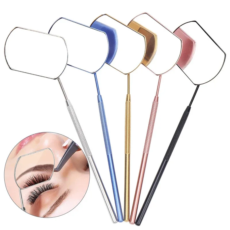 

Magnifying Checking Eyelash Extension Makeup Mirror Stainless Steel Handle Female Beauty Tool for False Lashes Grafting Tools
