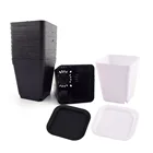 7 см Пластик черно-белое платье с цветочками в стиле лоток-питомник горшки Творческий квадратный чашка для выращивания садовый инвентарь для суккулентные растения для овощей