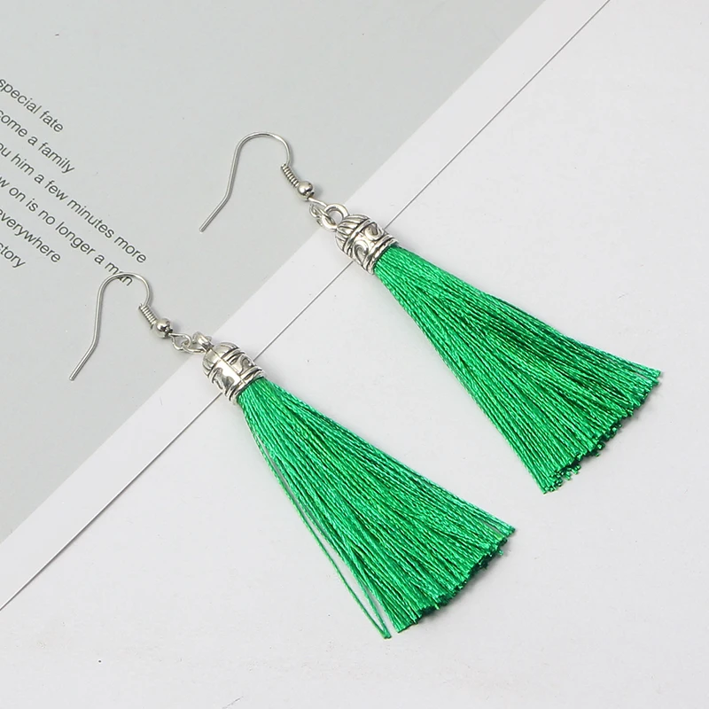 Qtian сережки с кисточками Boho pendientes mujer moda длинные серьги для женщин винтажные Висячие свадебные серьги, ювелирные изделия oorbellen