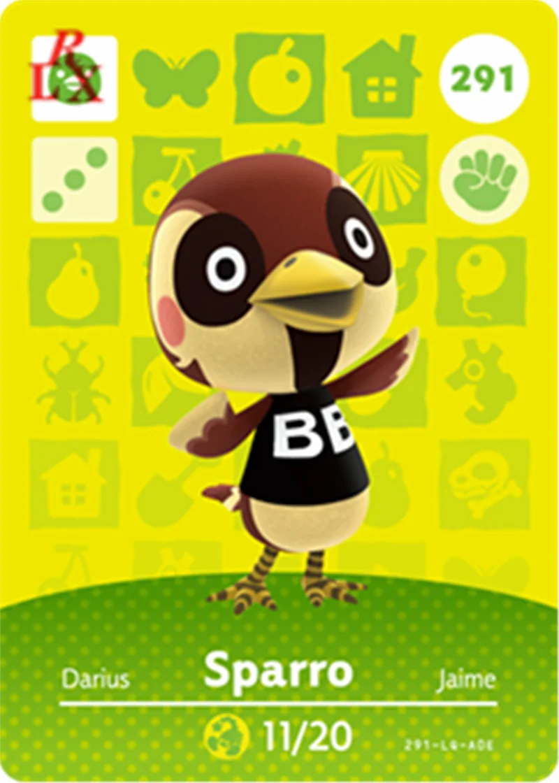 

13pcs Birds Animal Croxxing New Leaf Villagers Cards Twiggy Anchovy Robin Jay NFC Game Cards Ntag215 Tags NS Switch WiiU