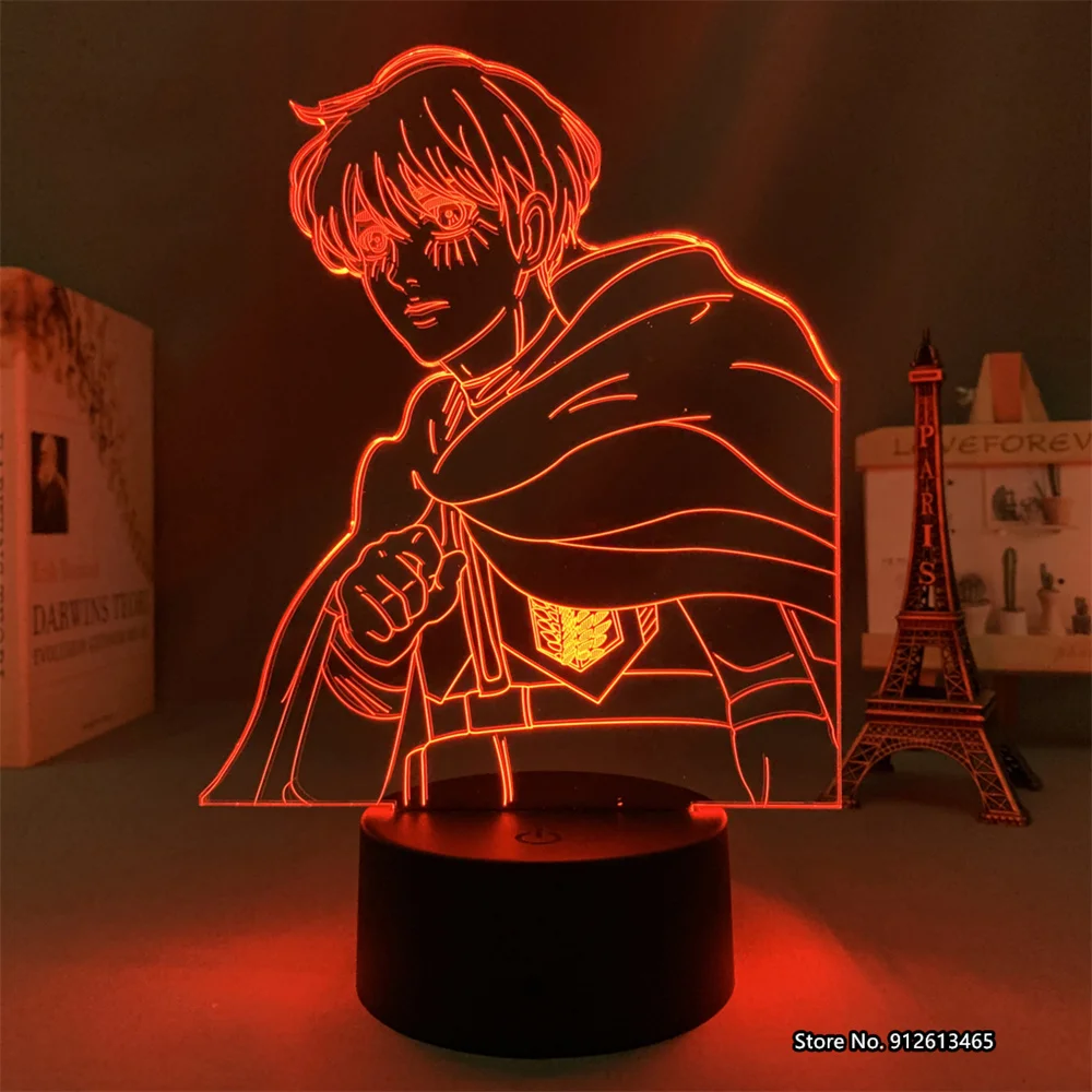 

Creative Anime Shingeki No Kyojin Pattern Color-changing Small Night Light Bedroom Decoration Night Light Led Light