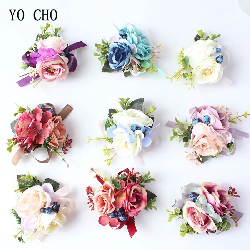 Бутоньерка YO CHO булавка для пуговиц свадебная Цветочный браслет бутоньерка