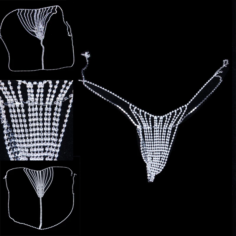 For Women Round Rhinestone Sexy Chain Body Jewelry Underwear Waist Crystal Thongs Belly |
