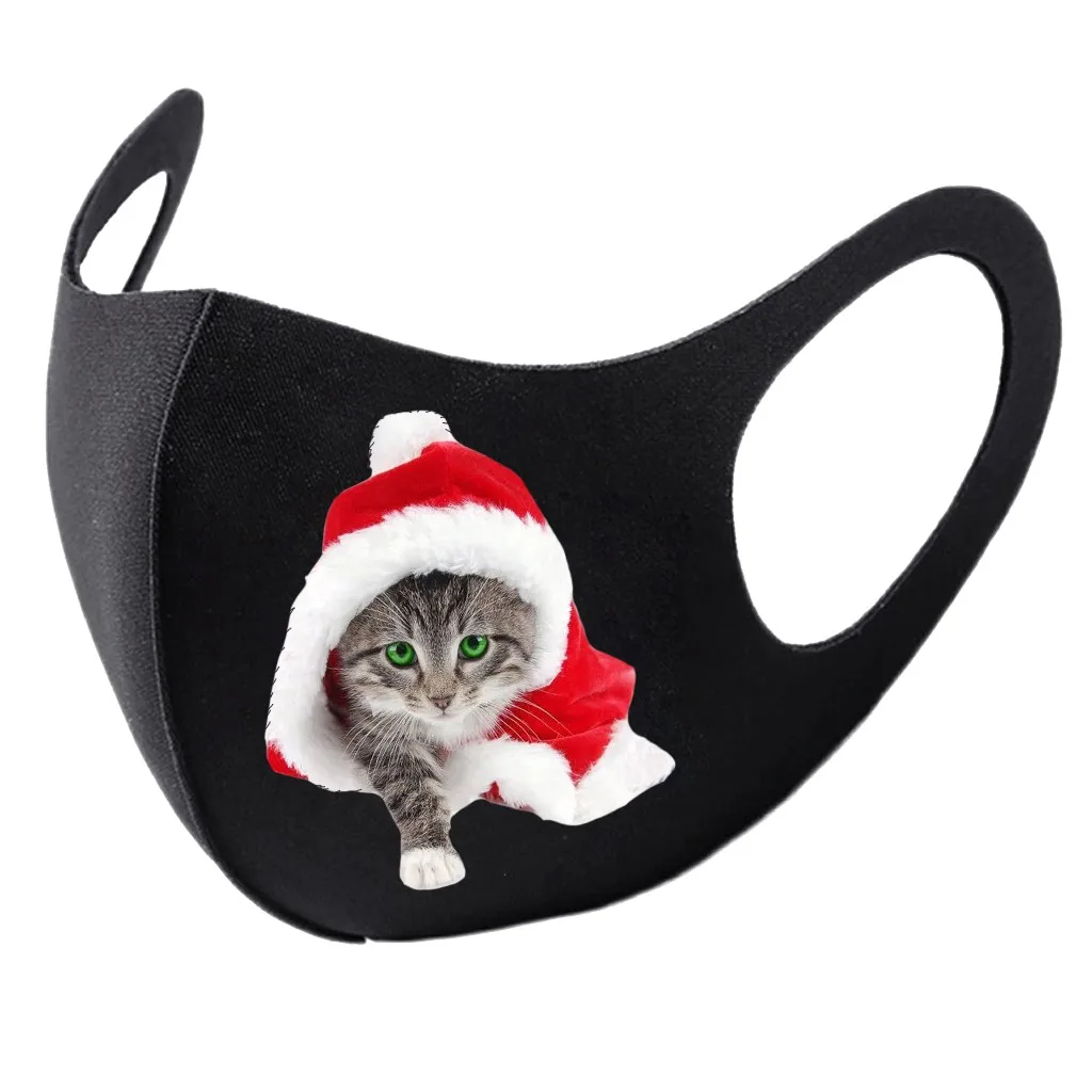 Рождественская маска с милым принтом животными на Рождество вечерние для лица