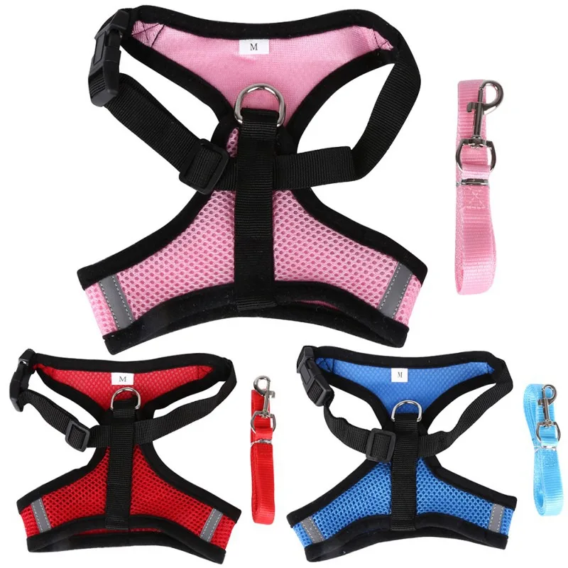 Дышащая шлейка для собаки домашнего животного и поводок набор щенков кошек Жилет
