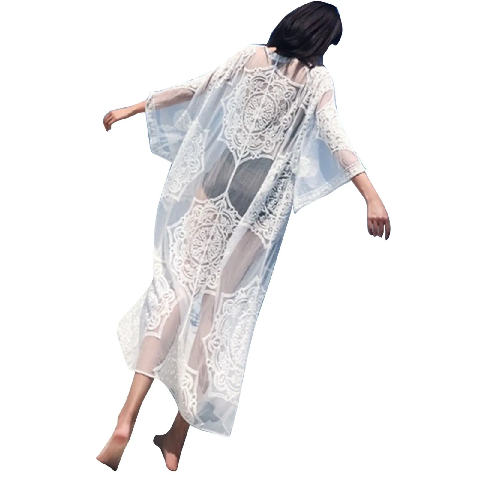 

2021Summer Swimwear female Women's Sexy Lace Vacation Loose Holiday Bikini Swimwear Beach Frock ropa de playa