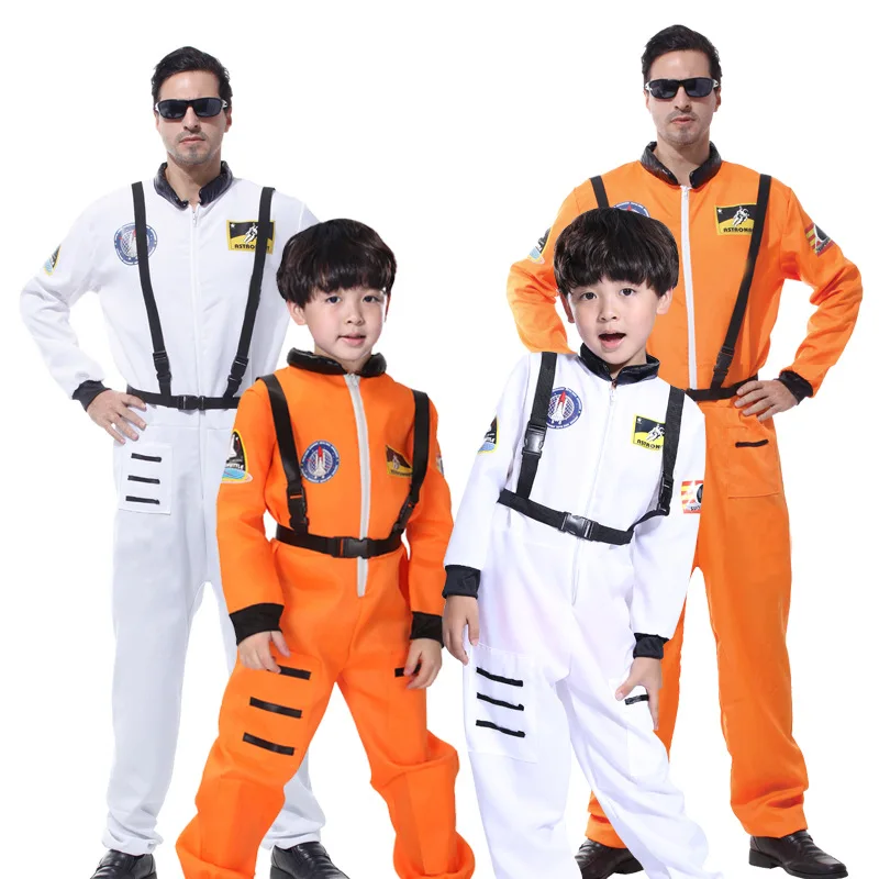 

Multiple Colors Astronaut Suit For Adults Children Spaceman Costume Stage Parent-Child Performance Dress Role Play Jumpsuit