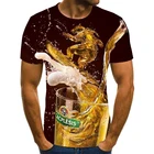 Футболка с 3D-принтом пива, футболка с надписью it's time, для мужчин и женщин, забавная Новинка, топ с коротким рукавом, одежда унисекс