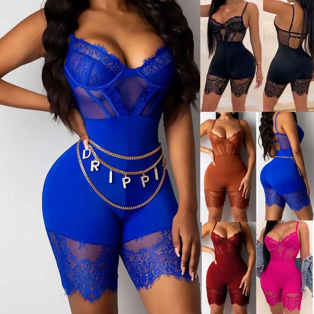 Новинка женский комбинезон брюки корсет хрящи слинг кружева повседневный