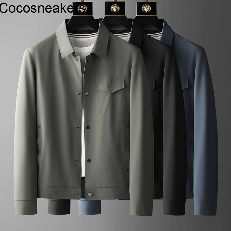 

Light luxury high-end quality windproof and waterproof fabric seamless gluing process men's autumn leisure thin jacket men's