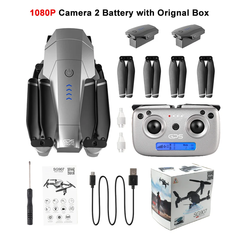 SG907 1080P 2B BX SG907 GPS Drone с 4K HD Регулировочная камера Широкоугольный 5G WIFI FPV RC Quadcopter Профессиональные складные дроны E520S E58 - Цвет: SG907 1080P 2B BX