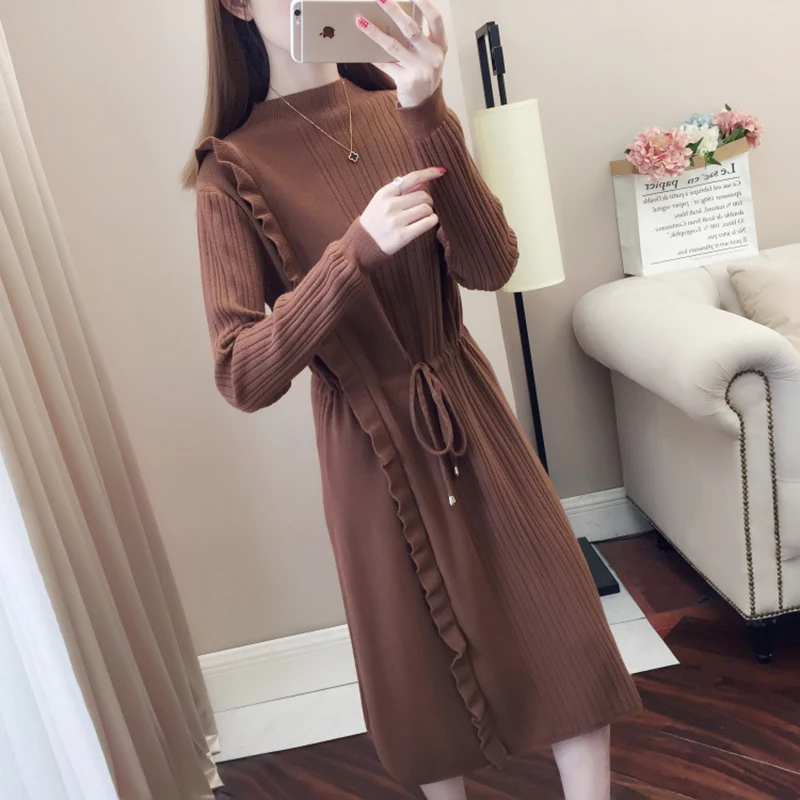 Женское трикотажное платье PERHAPS U синее черное абрикосовое Карамельно-фиолетовое