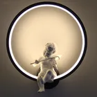 Горячие Продажи Настенные светильники внутреннее черно-белое настенное освещение минималистское искусство бра интерьер с ангелом украшение дома стены