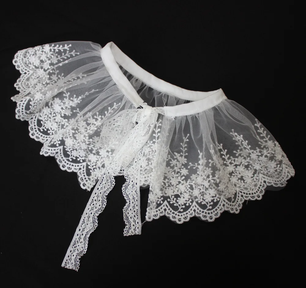 

Sitonjwly 2023 женское летнее официальное платье-рубашка с запахом на плечах с вышивкой и ложным воротником женские съемные воротники