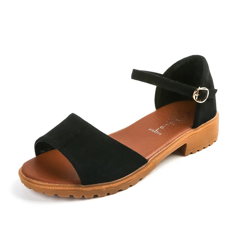 

Fashion Women Sandals Flat Shoes Woman Ankle Strap Summer For Beach Casual White BLACK gray Sandals 2021 NEW NYBYCACL