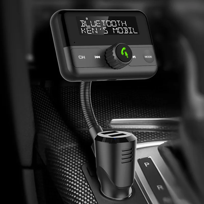 Автомобильный FM модулятор с Bluetooth передатчик MP3 плеер двумя USB портами QC3.0