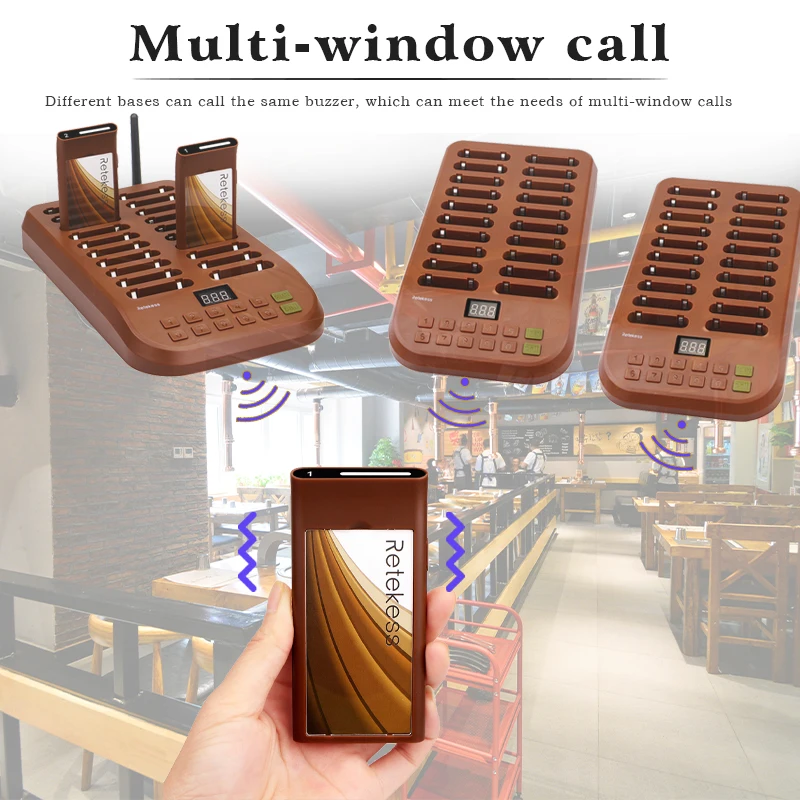 

Retekess T116 Restaurant Pager WIth 20 Pagers For Restaurant Church Cafe Shop Wireless Paging System Queue System Service Pager