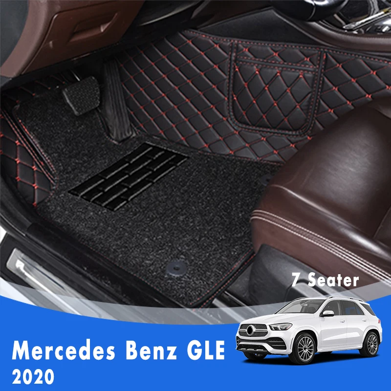 

Автомобильные коврики для Mercedes Benz GLE 2020, 7 сидений, роскошные двухслойные проволочные петли, пользовательские автомобильные аксессуары, ков...