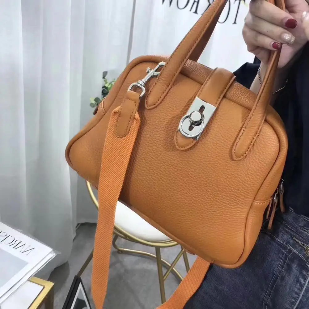 

free shipping 2020 the new style fashion and nice genuine cow leather women handbag one shoulder bag crossbody bag 28cm 5color